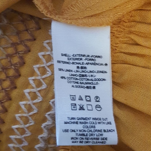 Free People Mustard Linen Cotton Dress Last Spring - Picture 6 of 6